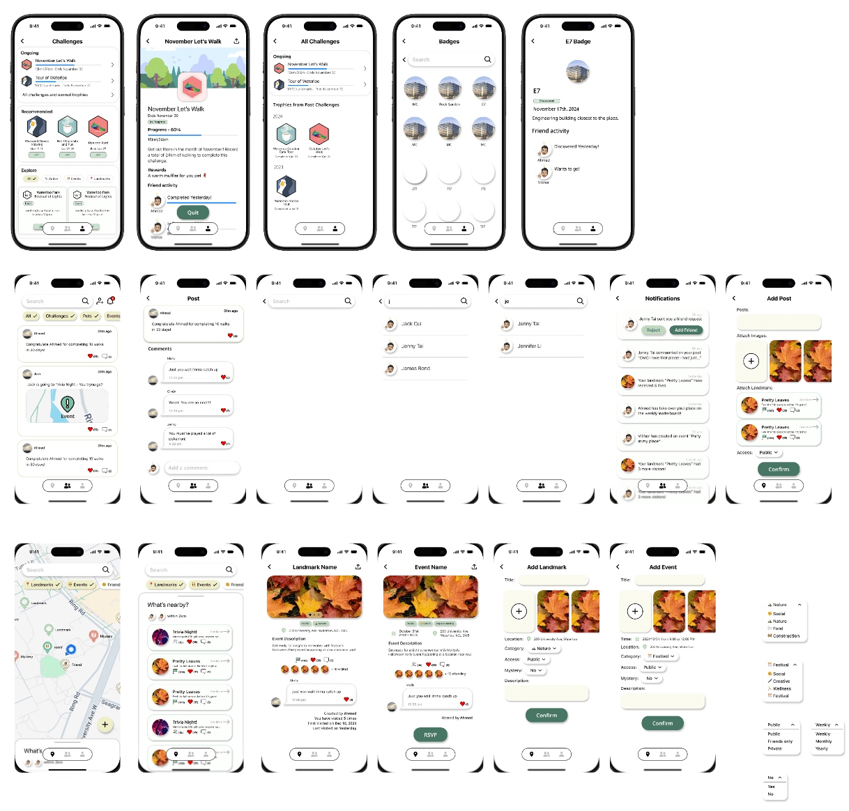 Refined high-fidelity prototype - Improved Social Features
