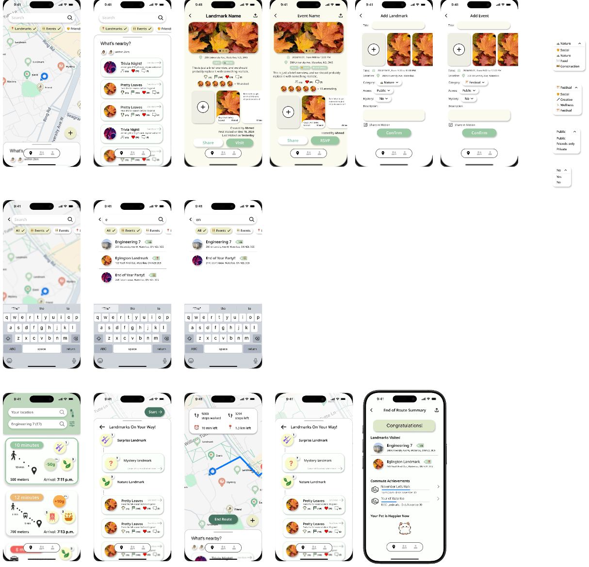 Initial high-fidelity prototype - Navigation and Route Planning